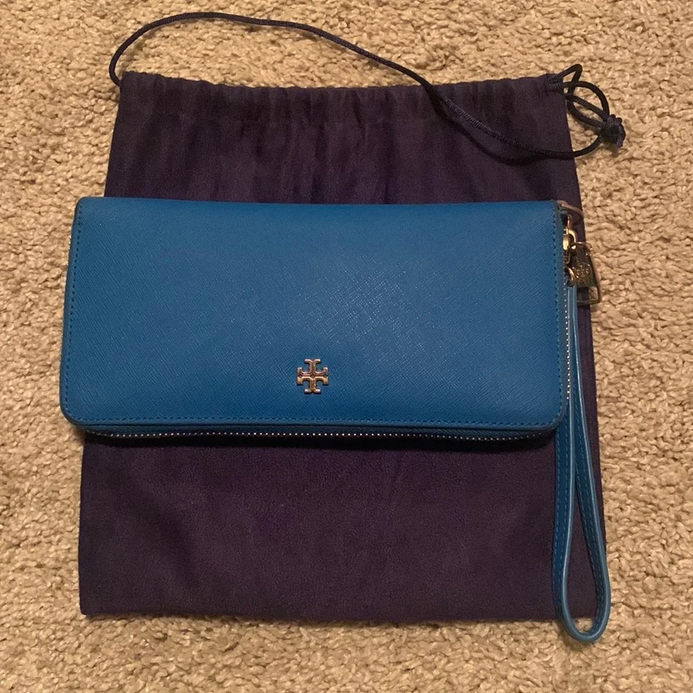Tory Burch, Robinson Zip Continental Walle, Blue